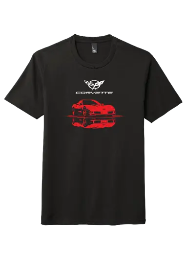 Corvette C3 Bold Red Car Graphic T-Shirt 1