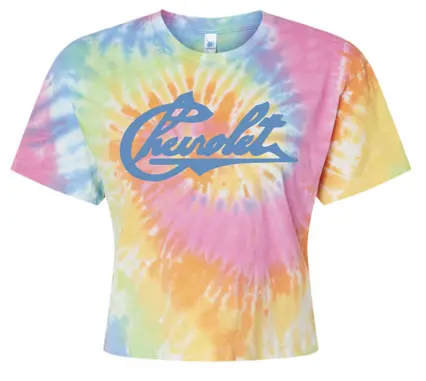Chevrolet Women's Tie Dye Crop T-Shirt 1
