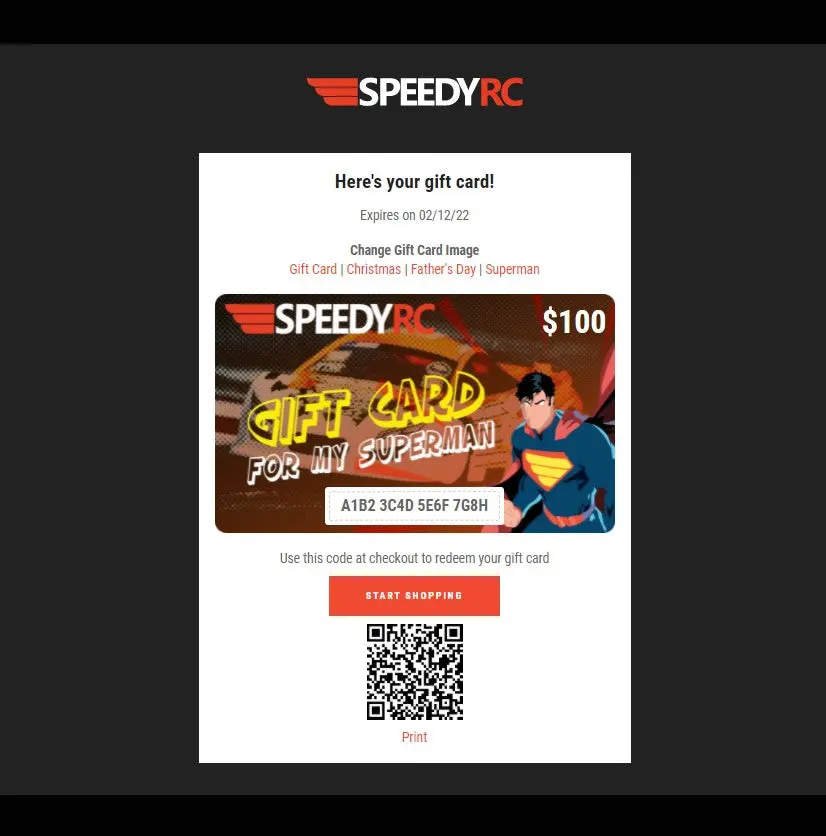 Speedy Rc Gift Card 5