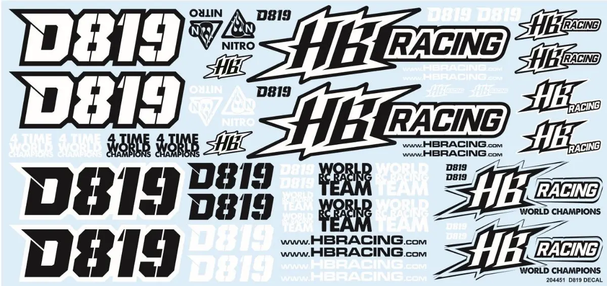Hb Racing D819 Decal 1