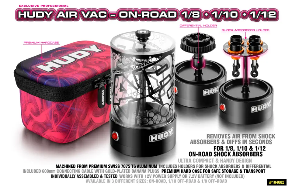 Hudy Air Vac - Vacuum Pump - On-Road 1/8, 1/10, 1/12 Hd104002 1