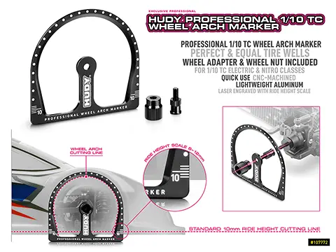 Hudy Professional 1/10 Tc Wheel Arch Marker - Hd107772 1