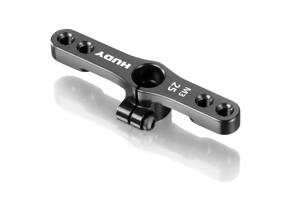 Hudy Alu Clamp Throttle Servo 25T Horn - Futaba, Savox (2-Hole/M3/25T) - Hd293449 1
