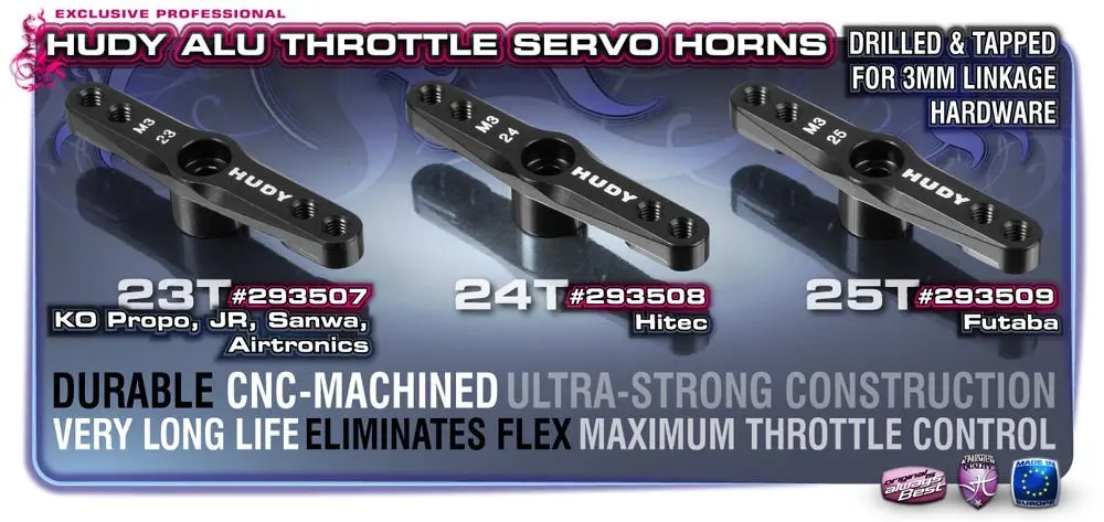 Hudy Alu Throttle Servo Horn - Ko Jr Sanwa Air. - 23T M3 - Hd293507 1