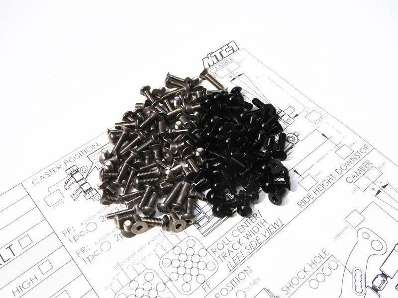 Hiro Seiko 48182 - Mugen Mtc-1 Titanitum & Aluminium Hex Socket Screw Set Black 1