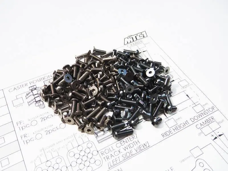 Hiro Seiko 48183 - Mugen Mtc-1 Titanitum & Aluminium Hex Socket Screw Set S-Black 1
