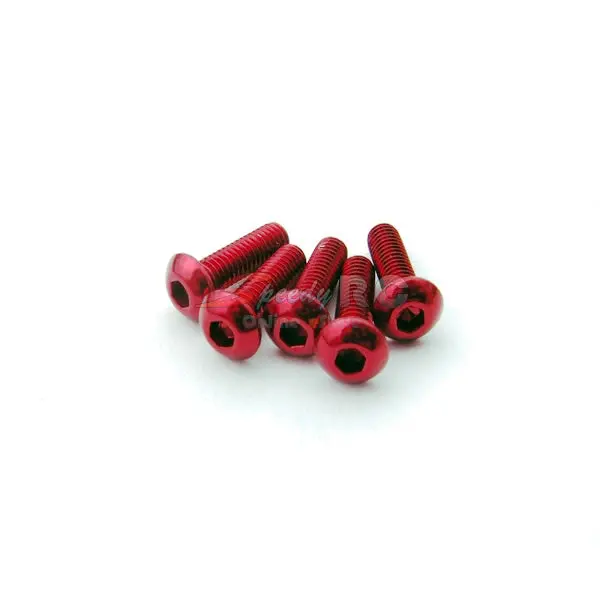 Hiro Seiko Alloy Hex Socket Button Head Screw M3x8 [Red] 69628 1