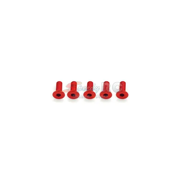 Hiro Seiko Alloy Hex Socket Flat Head Screw M3x12 [Red] 69650 1