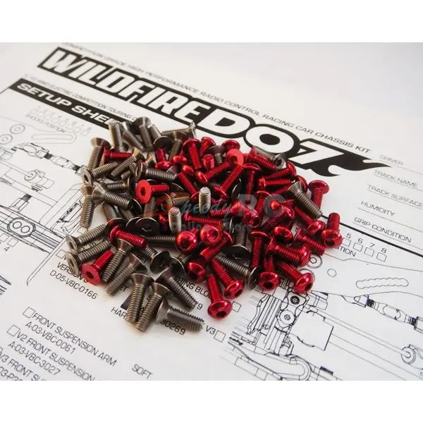 Hiro Seiko Vbc Wildfire D07 Titanium & Alloy Screw Set (Red) 69932 1