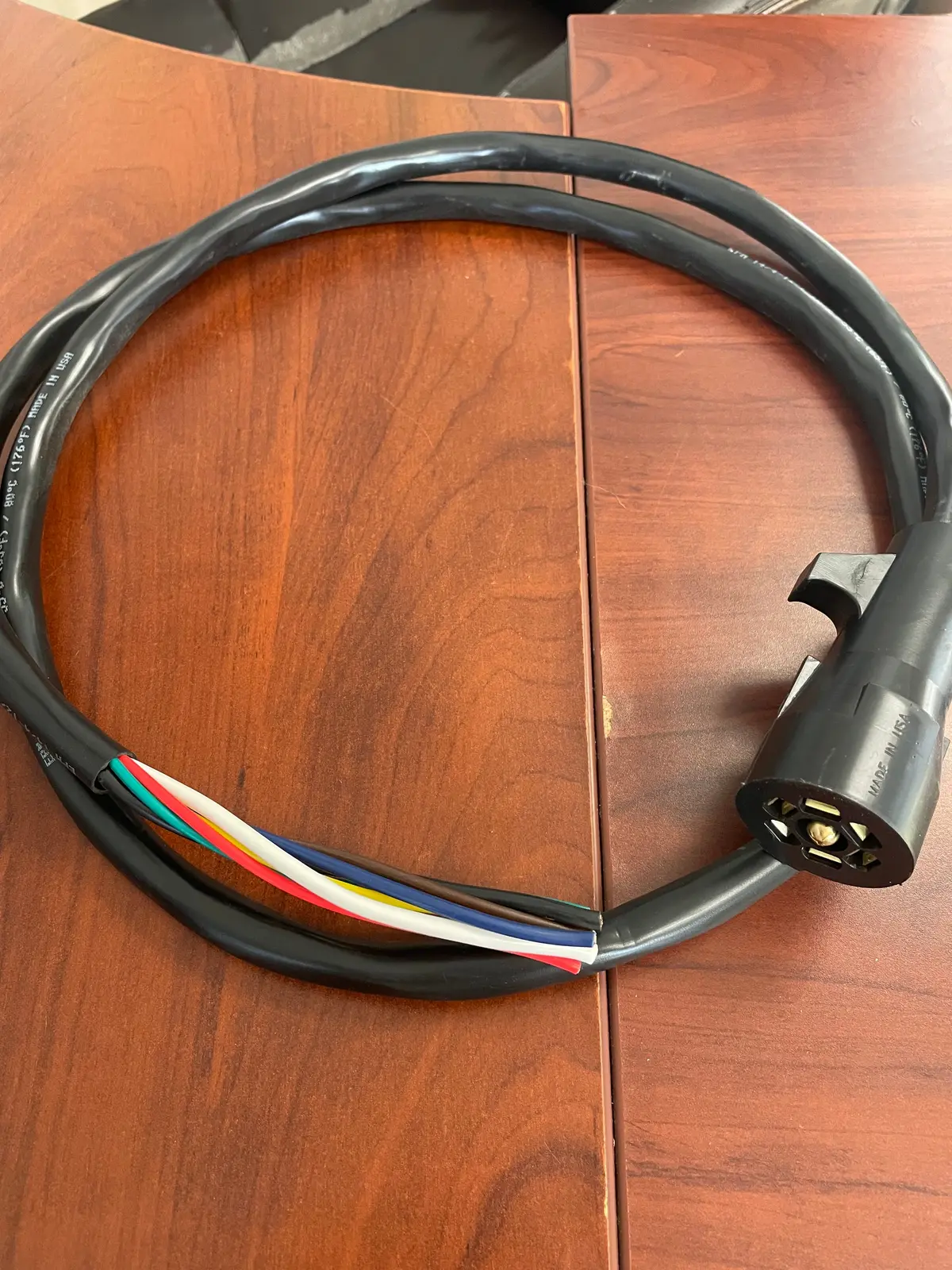 7 Way Flat Pigtail W/ 4'Cord- Trailer End 1