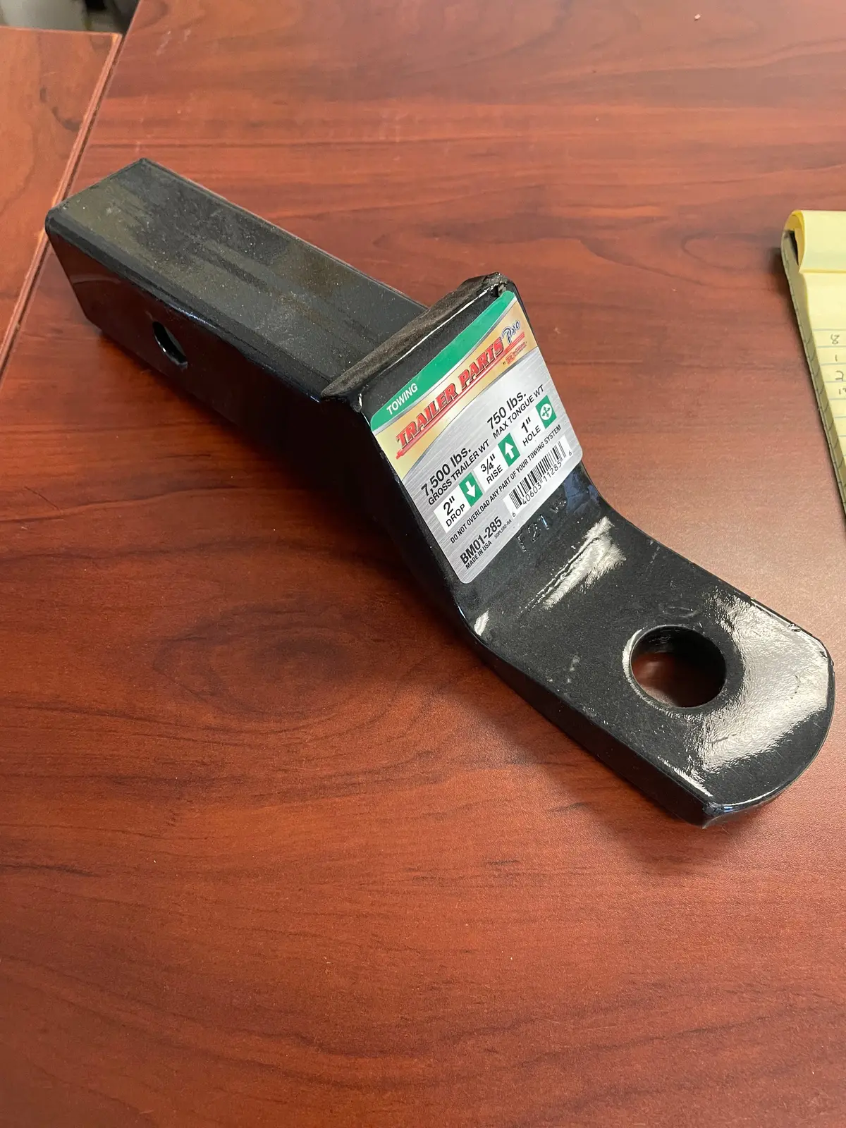 2" Drop Receiver, Redneck, 7500# Gross, 750# Tongue, 1" Hole 1
