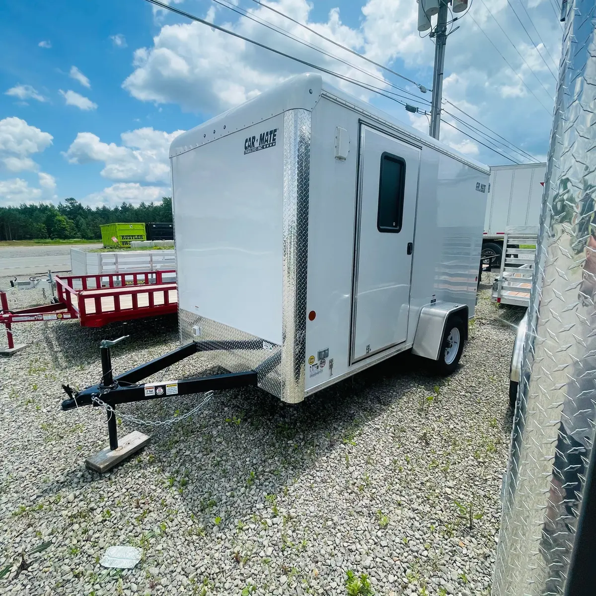 2025 Car Mate 6X12 Concession Trailer W/ Awning/Rubber Floor/White Vinyl/110V Light Pkg 1