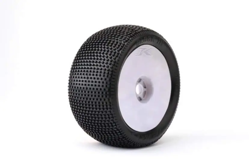 Jetko Block In 1/8 Truggy Pre-Glued Tires (Pair) 1