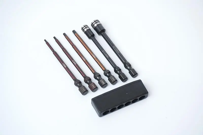 Nut Driver/Hex Wrench Tip Set 1.5, 2.0, 2.5, 3.0Mm Hex & 5.5, 7Mm Nut Driver 1/4″ Drive Hex Power Tip 2