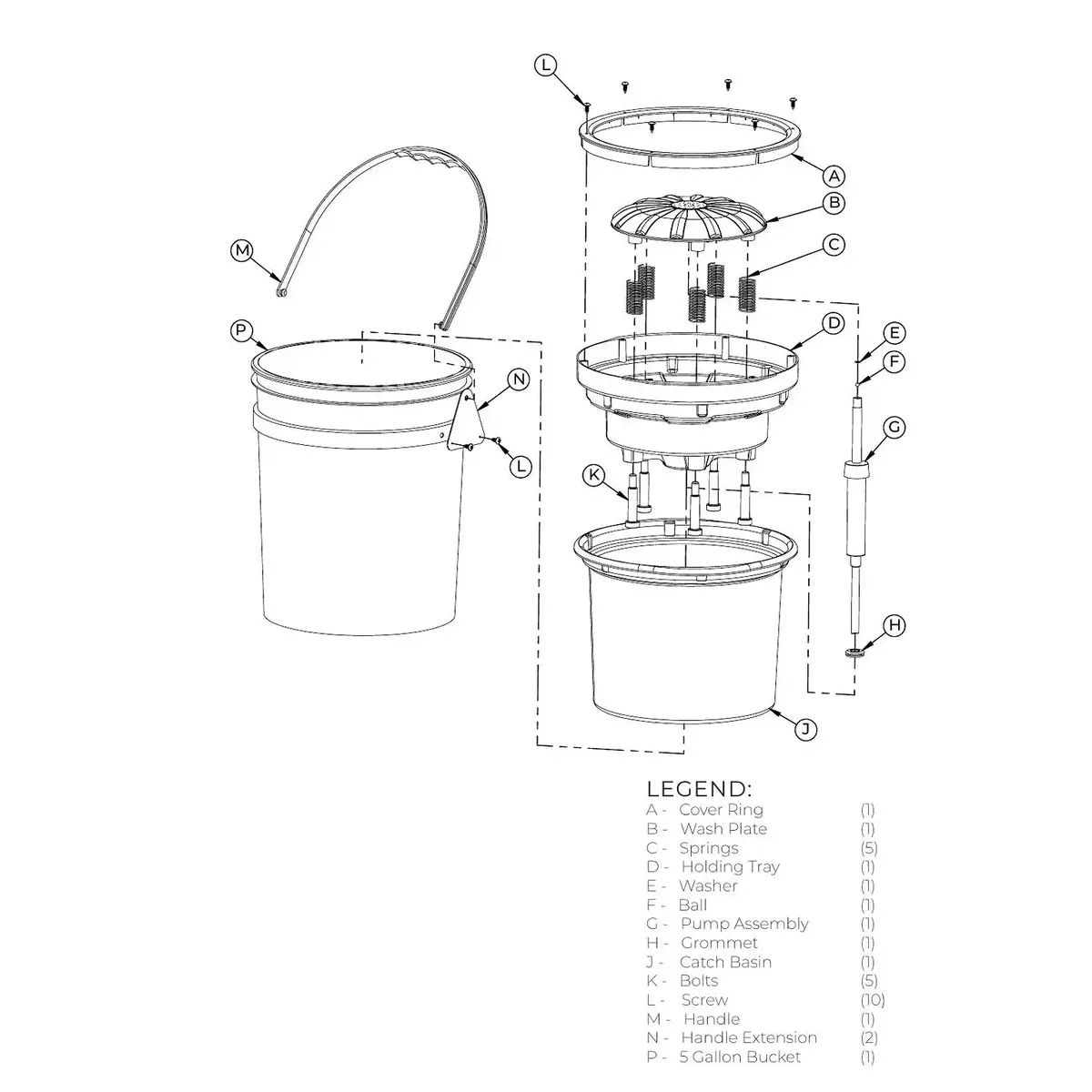 Lake Country 4000D Pad Washer Repair Parts 1