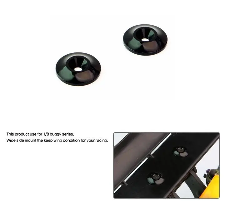 Much More Alum Wing Washer Black 2Pcs - Mr-Mx-Wwk 1