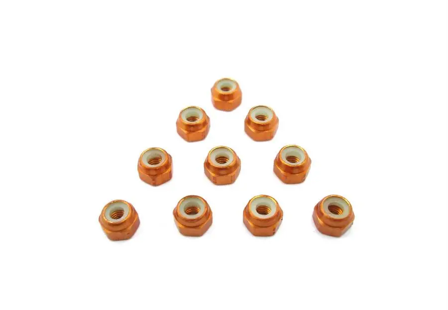 Mr33 Aluminum Lock Nuts 3Mm Orange 10Pcs. Mr33-3Ln-O 1