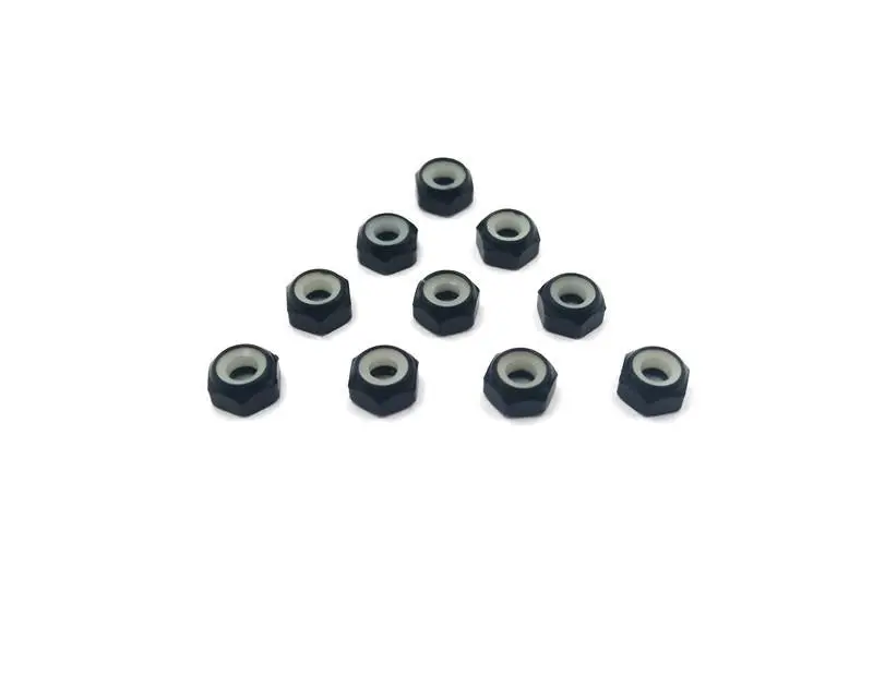 Mr33 Aluminum Short Lock Nuts 3Mm Black 10Pcs.  Mr33-3Sln-Bk 1