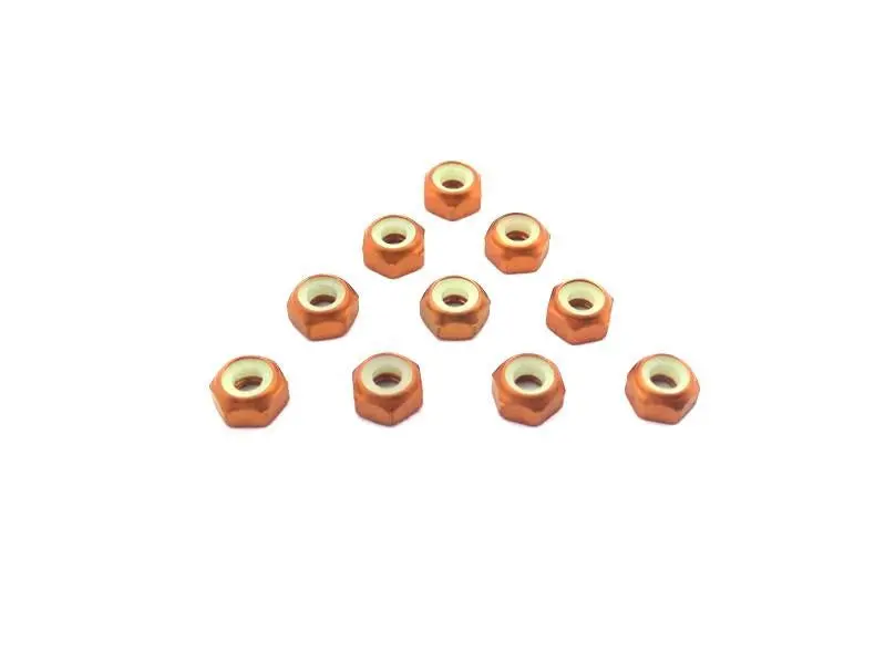 Mr33 Aluminum Short Lock Nuts 3Mm Orange 10Pcs. Mr33-3Sln-O 1