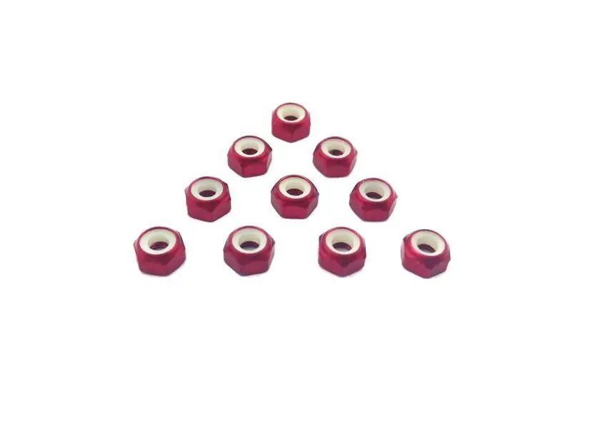 Mr33 Aluminum Short Lock Nuts 3Mm Red 10Pcs. Mr33-3Sln-R 1
