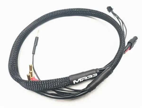 Mr33 2S Xt60 All-Black Charging Lead - 600Mm - (4 / 5Mm Dual Plug - Xh) 1