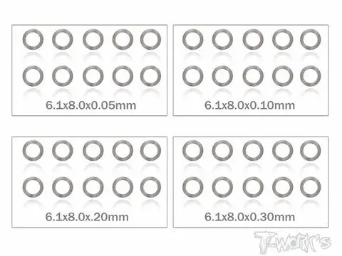 Mr33 Shim Washer Set 6Mm 0.05 / 0.1 / 0.2 / 0.3Mm (10Ea)  Mr33-Sh-6 1