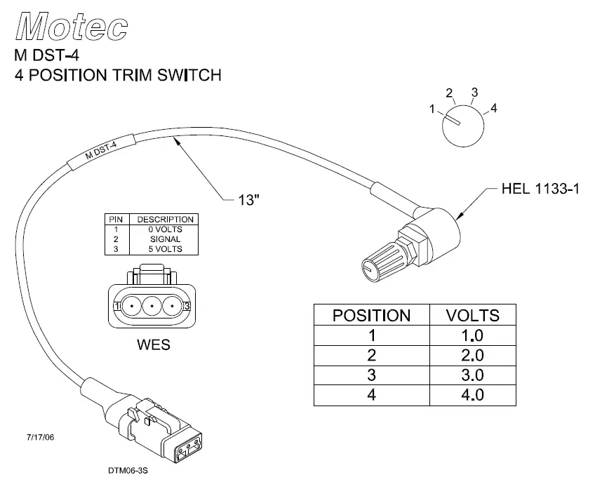 Motec 4 Position Trim Switch 2