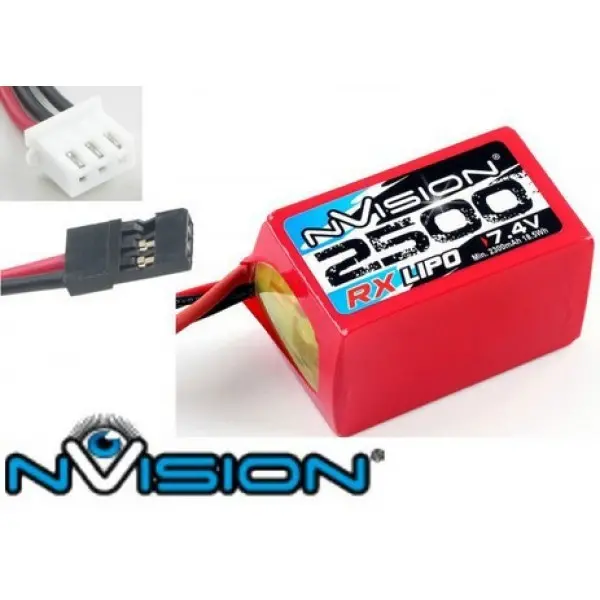 Nvision Rx Lipo 2500 7.4V Hump (Uni Plug) 1