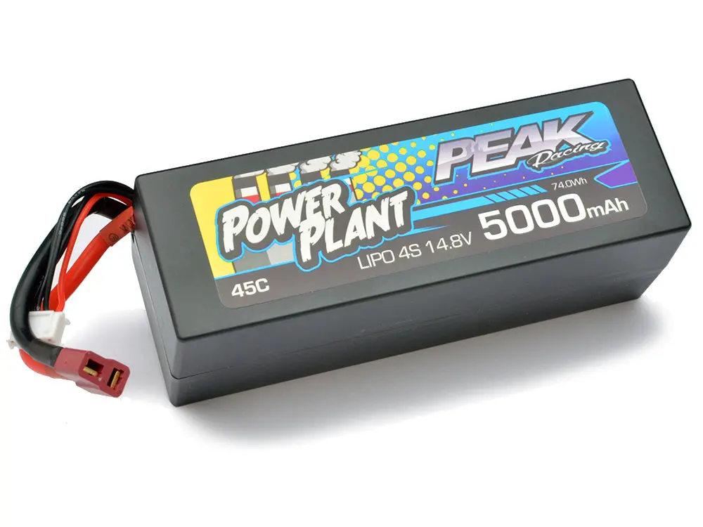 Peak Racing Power Plant Lipo 5000 14.8V 45C (Black Case, Deans Plug) 4S/4Cell Pek00555 1