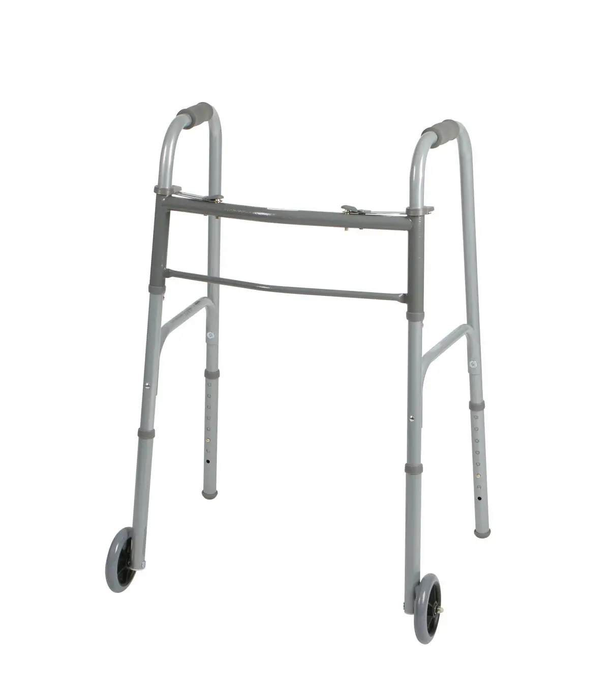 Two-Button Folding Walkers W/ 5" Wheels 1