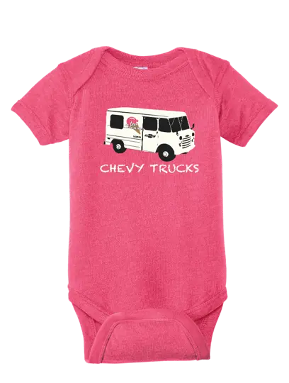 Infant Chevy Trucks Ice Cream Graphic Onesie - Image 2