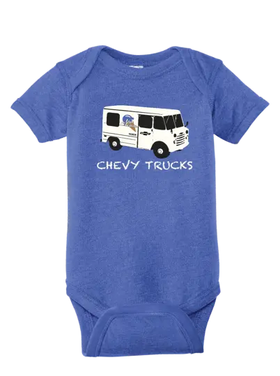 Infant Chevy Trucks Ice Cream Graphic Onesie 1
