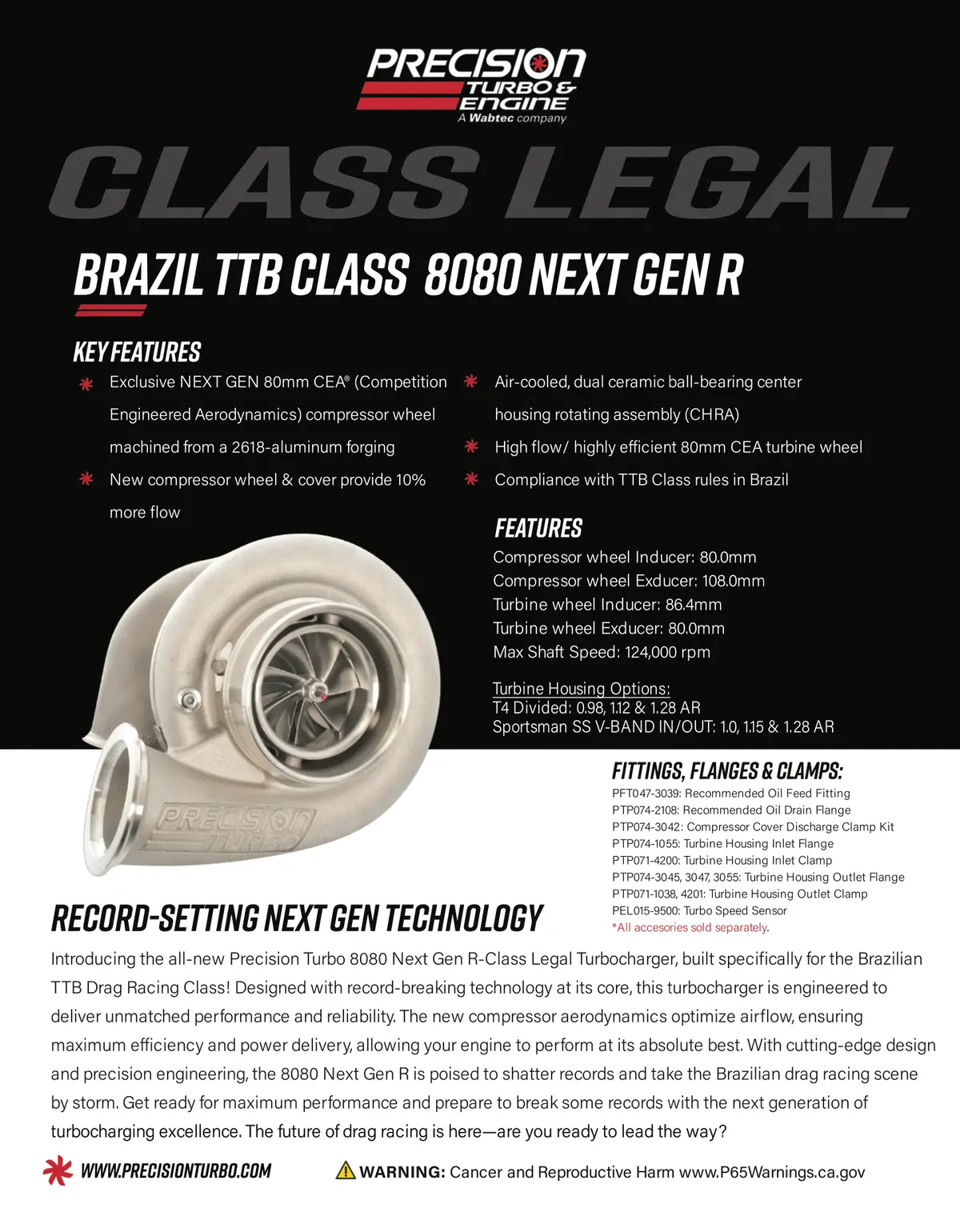 Precision Turbo And Engine - Sportsman Next Gen R 8080 Cea - Brazil Ttb Class Legal Race Turbocharger 2
