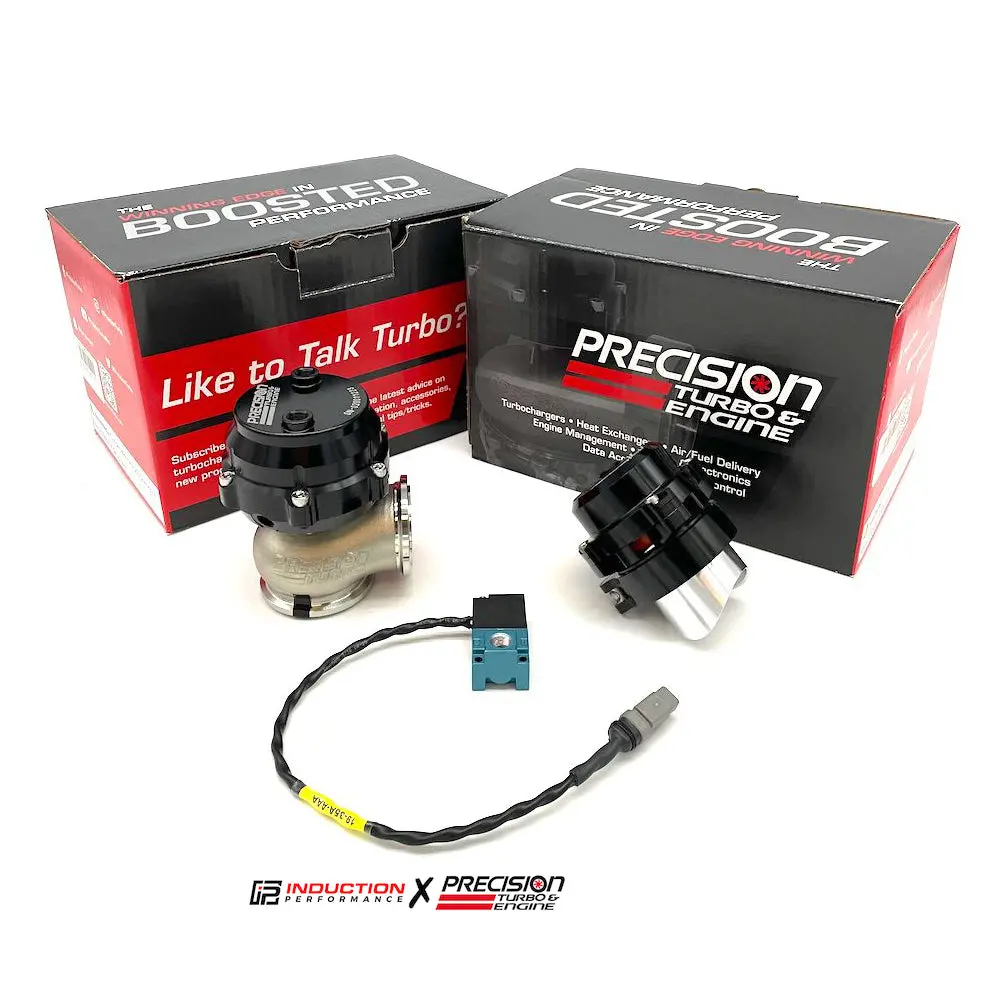 Precision Turbo And Engine - Pte Pw46 46Mm Wastegate - 50Mm Blow Off Valve And Racegrade 3 Port Boost Solenoid Package 1