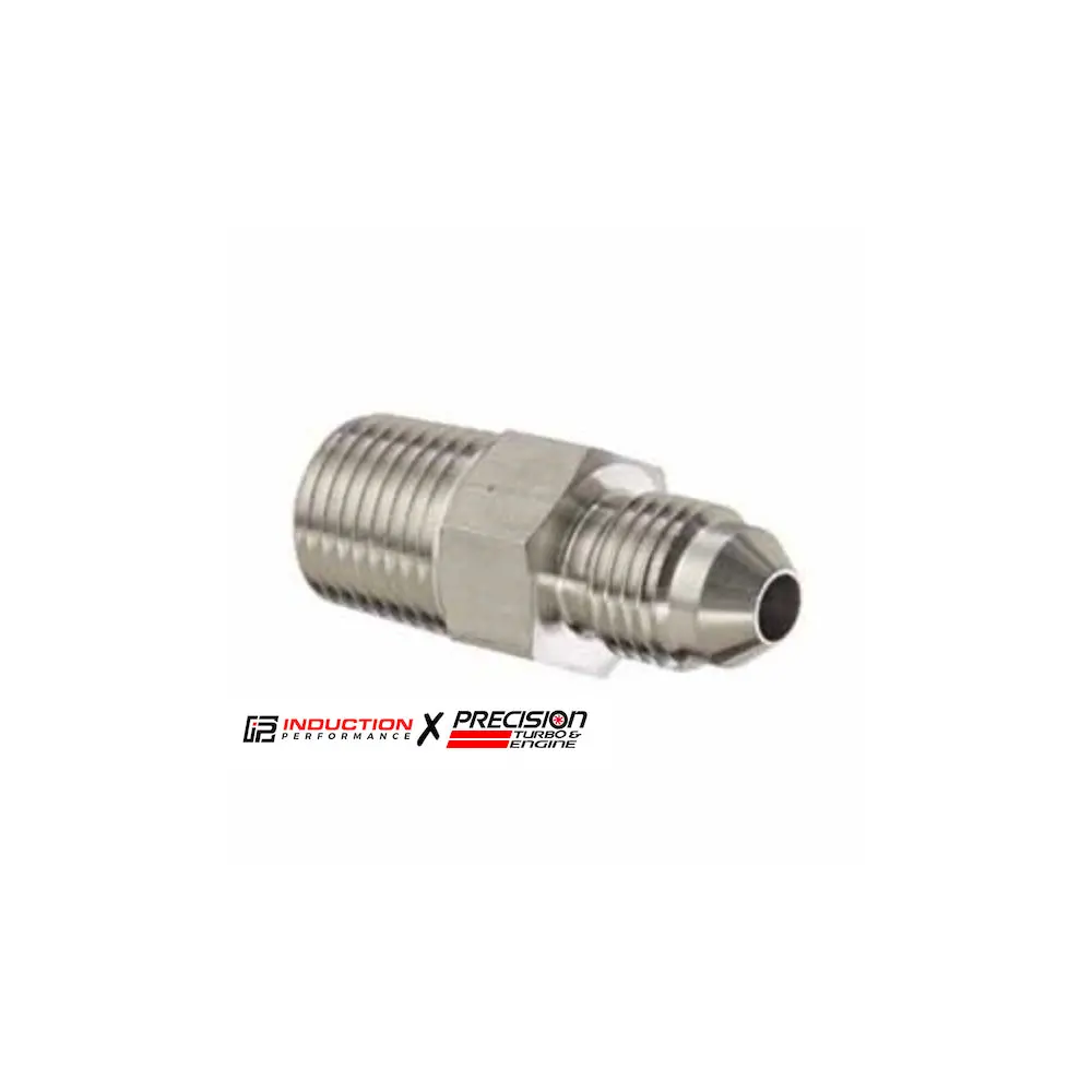 Precision Turbo And Engine - Oil Feed Fitting -4An To 1/4 Npt Steel 1