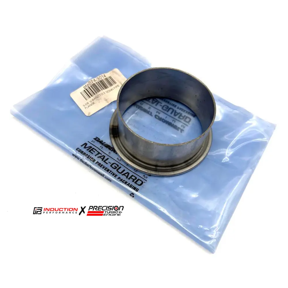 Precision Turbo And Engine -  3 5/8" T4 Turbine Housing Stamped V Band Outlet Flange To 3" Mild Steel Tubing 1