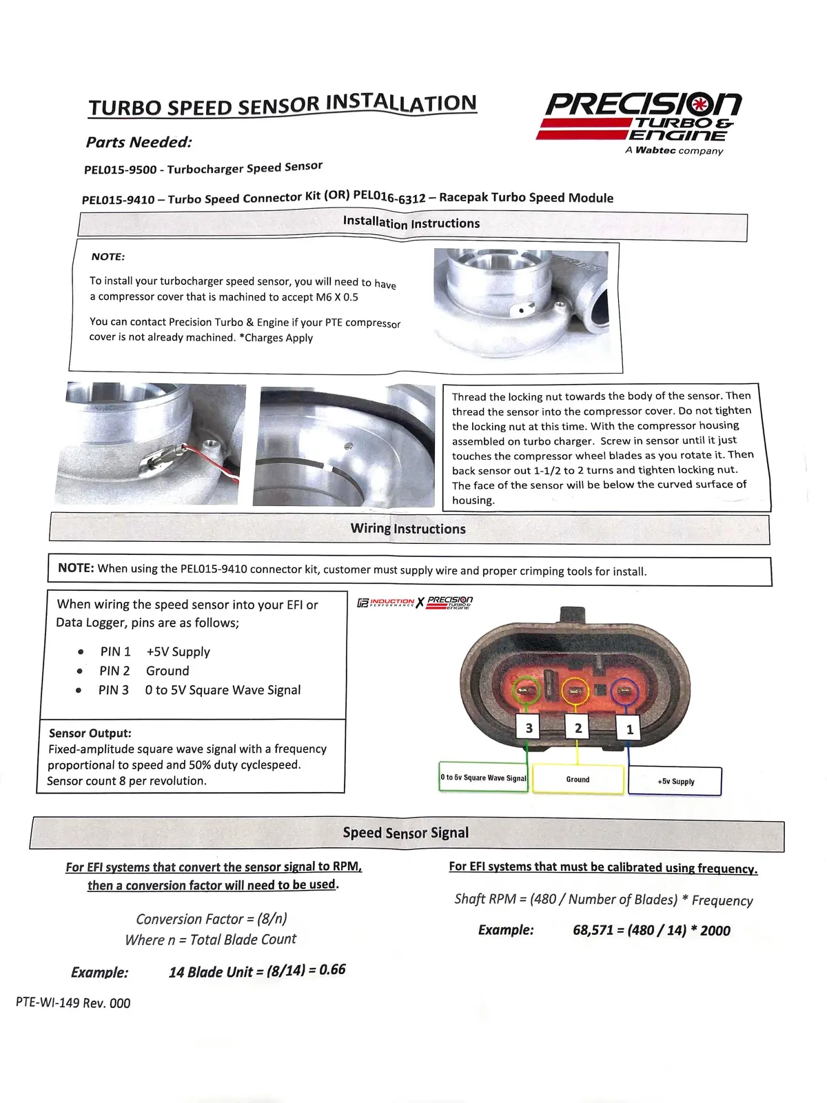 Precision Turbo And Engine - Turbo Speed Sensor Male Connector Kit 2