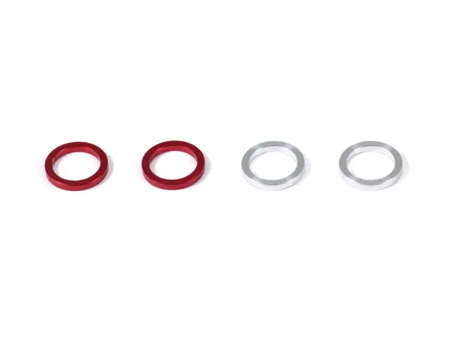 <R0261>  Rear Body Mount Spacer (Silver/Red) 1