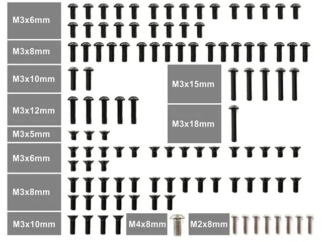 Infinity R0266  (Multi Fit )  Aluminum Screw Set (Upper/Black) (Multi Fit ) 1