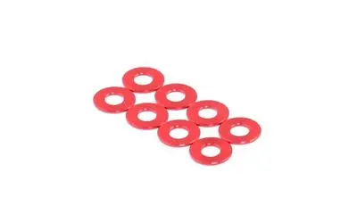 Radtec | 3X7x0.5Mm Aluminum Damper Spacer, 8 Pcs, Red 1
