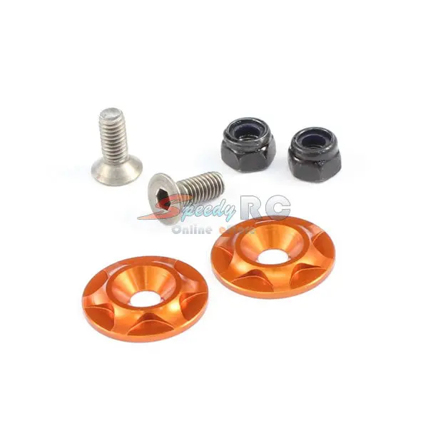 Radtec Aluminum Touring Car Rear Wing Support Set Orange Ba-10006 1