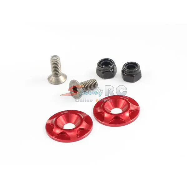 Radtec Aluminum Touring Car Rear Wing Support Set Red Ba-10007 1