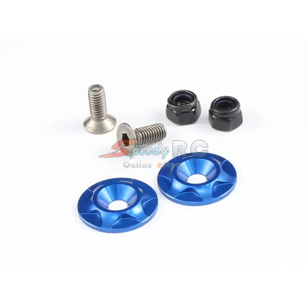 Radtec Aluminum Touring Car Rear Wing Support Set Blue Ba-10008 1