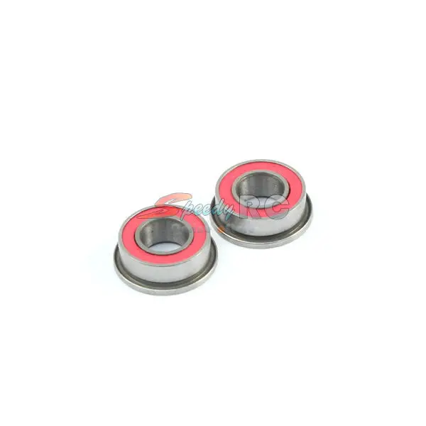 Radtec 4X8x3mm Competition Grade Ceramic Ball Bearing 2 Pcs Flanged Red Rubber Seal 1