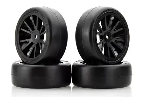 Solaris 28J Pre Glued High Performance Tyre Set (Black Spoke) 1