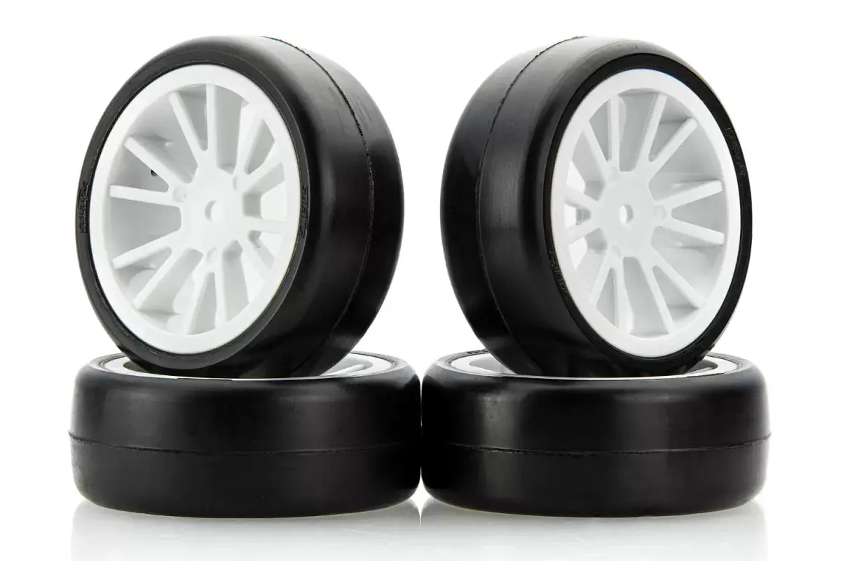 Solaris 28J Pre Glued High Performance Tyre Set (White Spoke) 1