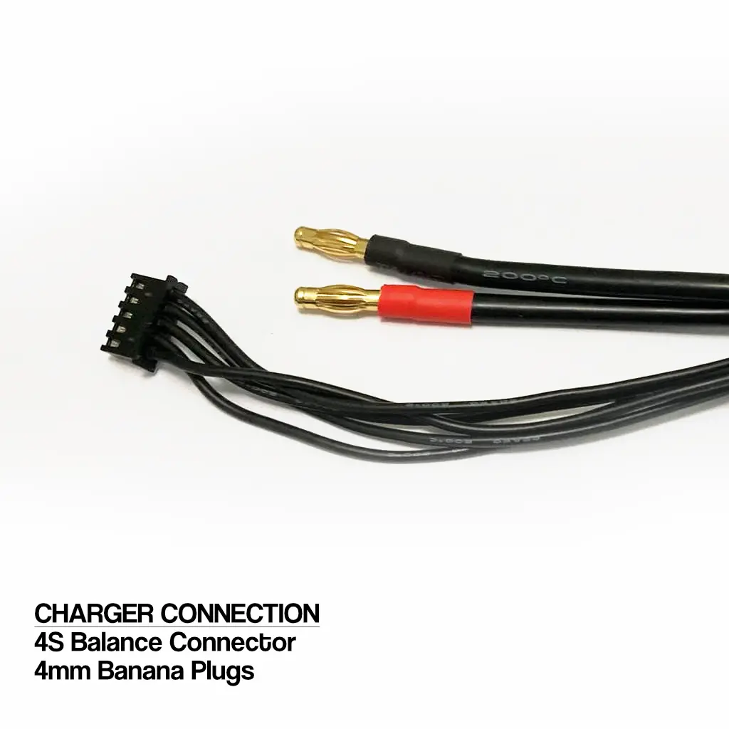 Dual 2S 4/5Mm Charge Lead (Black Wrap, 600Mm) 2