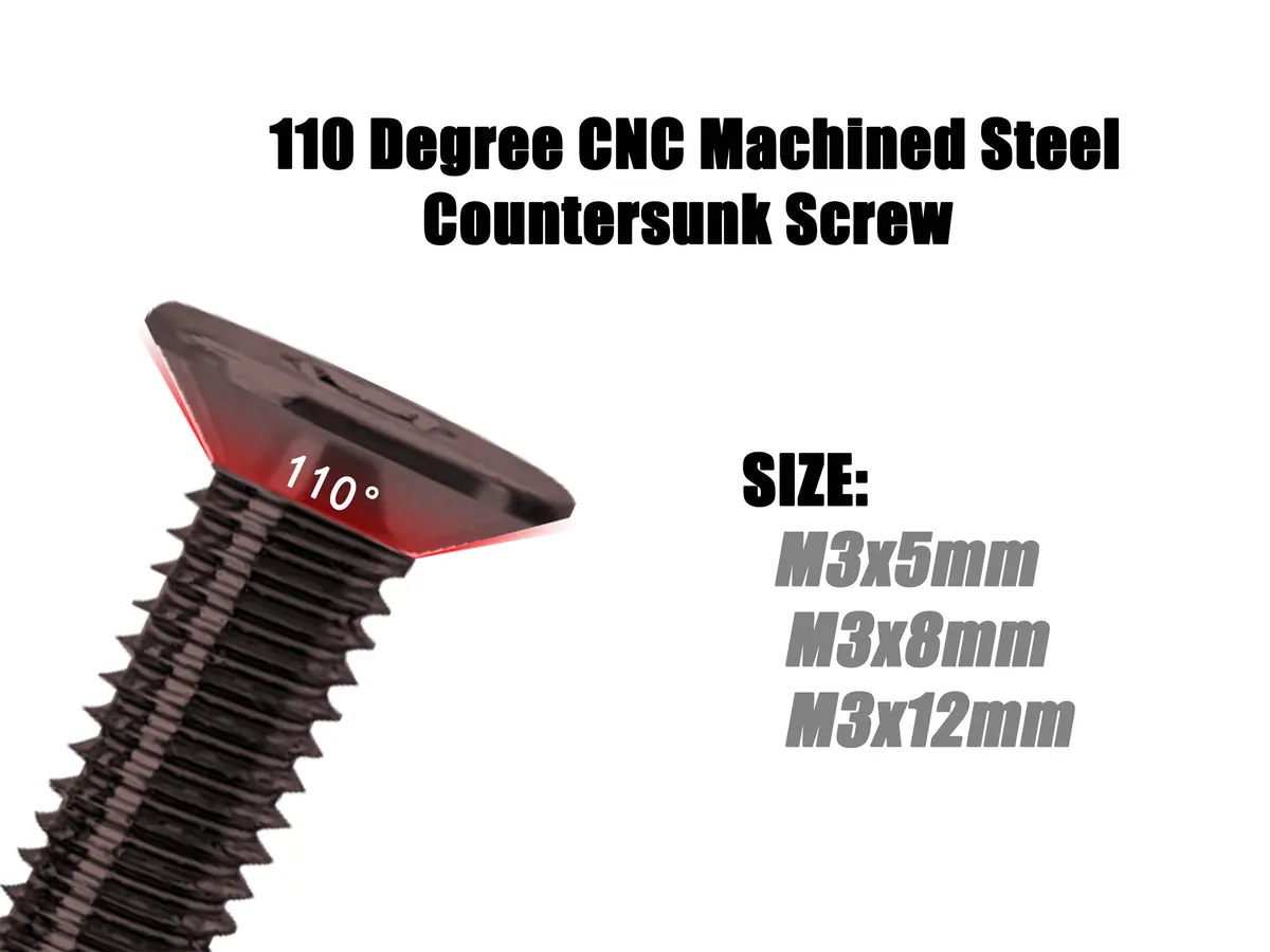 Ss-10Dc   110 Degree Cnc Machined Steel Countersunk Screw 10 Pcs. 1