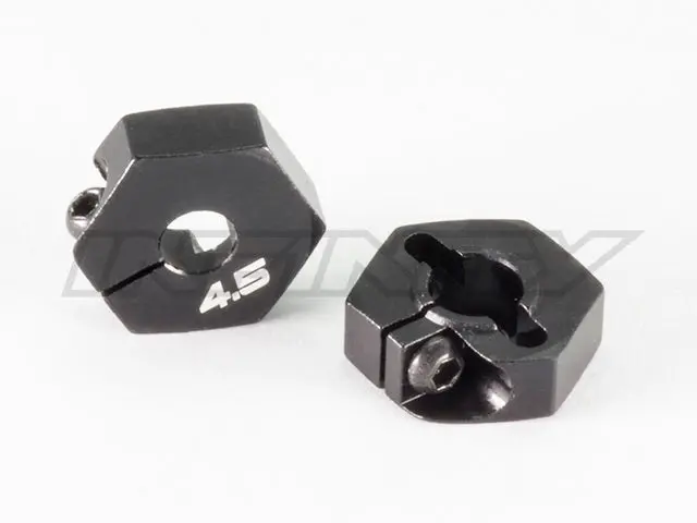 T100 - Alu Hex Wheel Hub (4.5Mm/Black/2Pcs) 1