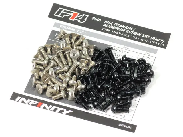 Infinity T140 If14 Titanium & Aluminum Screw Set (Black) 1